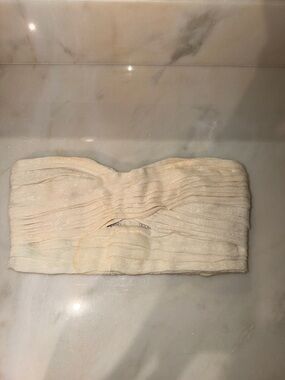 Mango Cream Strapless Crop Top Medium